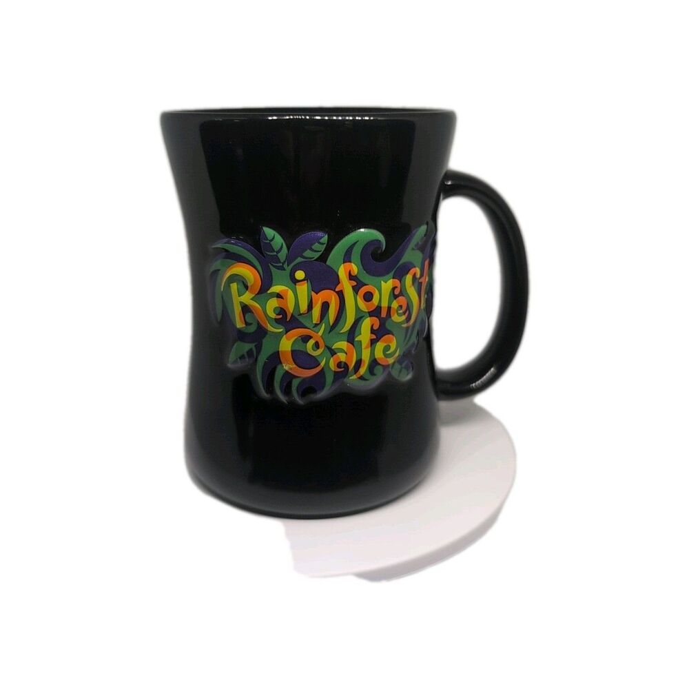 Rainforest Cafe Black 3D Treefrog Coffee Mug